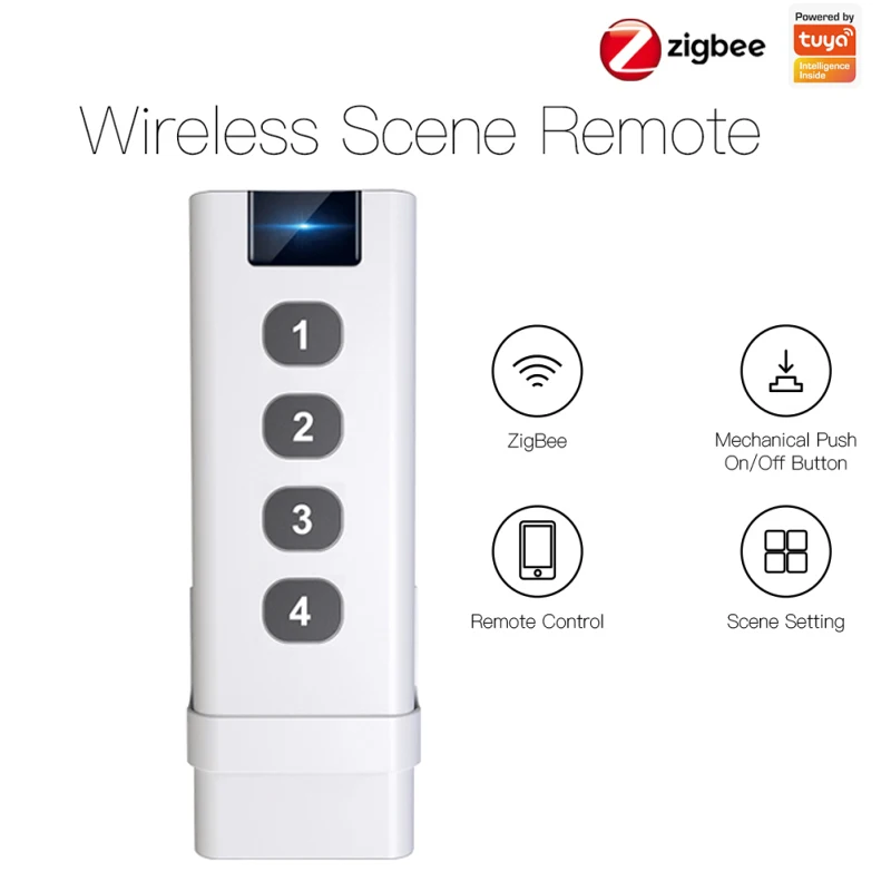 Умный сценический выключатель Tuya ZigBee, беспроводной переключатель для умного дома, 4 клавиши, дистанционное управление, портативный хаб без ... 
Умный сценический выключатель Tuya ZigBee, беспроводной переключатель для умного дома, 4 клавиши, дистанционное управление, портативный хаб без ...