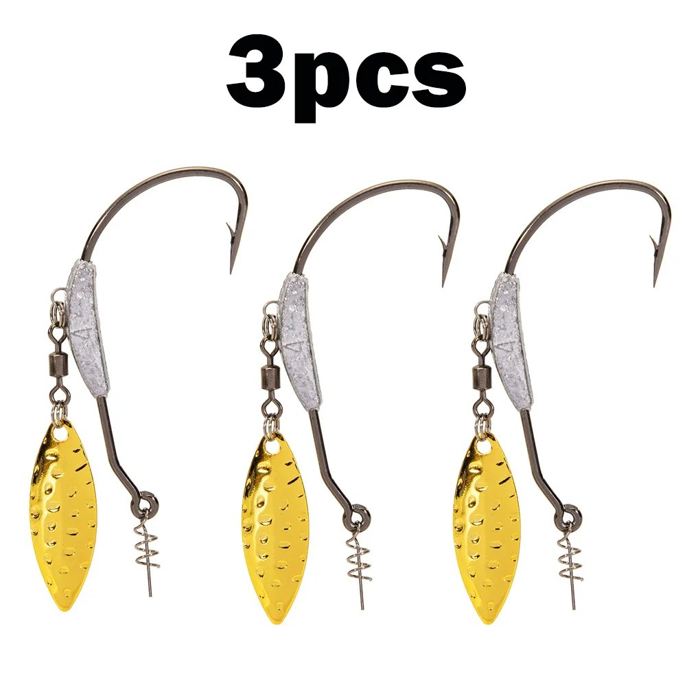 3pcs Weighted Twistlock Style Swimbait Worm Hook Weedless Crank Jig Head Lure Barb Leaded Crank Hook 2# 3# 4# Screw-Lock Bait
3pcs Weighted Twistlock Style Swimbait Worm Hook Weedless Crank Jig Head Lure Barb Leaded Crank Hook 2# 3# 4# Screw-Lock Bait
