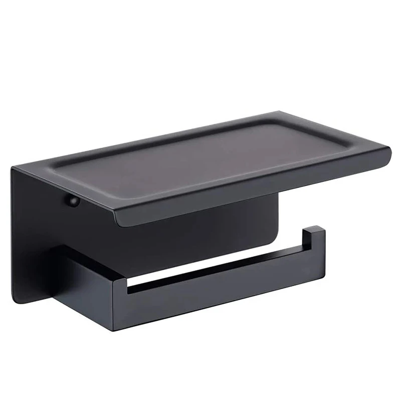 304 Stainless Steel Toilet Paper Holder With Shelf, Wall-Mounted Paper Roll Holder Can Hold Mobile Phones
304 Stainless Steel Toilet Paper Holder With Shelf, Wall-Mounted Paper Roll Holder Can Hold Mobile Phones