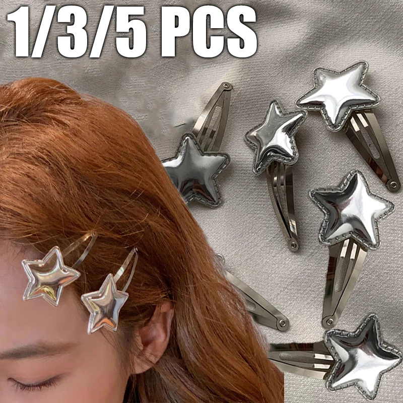 5Pcs Leather Star Pentagram Hairpin Sweet Cool Y2k Silver Color Hair Clips for Women Girl Charm Harajuku Hair Clip Headwear
5Pcs Leather Star Pentagram Hairpin Sweet Cool Y2k Silver Color Hair Clips for Women Girl Charm Harajuku Hair Clip Headwear