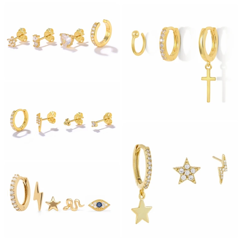 CANNER Star Cross Real 925 Sterling Silver Small Stud Earrings Pearl Earrings For Women Piercing Loops Pendientes Jewelry Gift
CANNER Star Cross Real 925 Sterling Silver Small Stud Earrings Pearl Earrings For Women Piercing Loops Pendientes Jewelry Gift