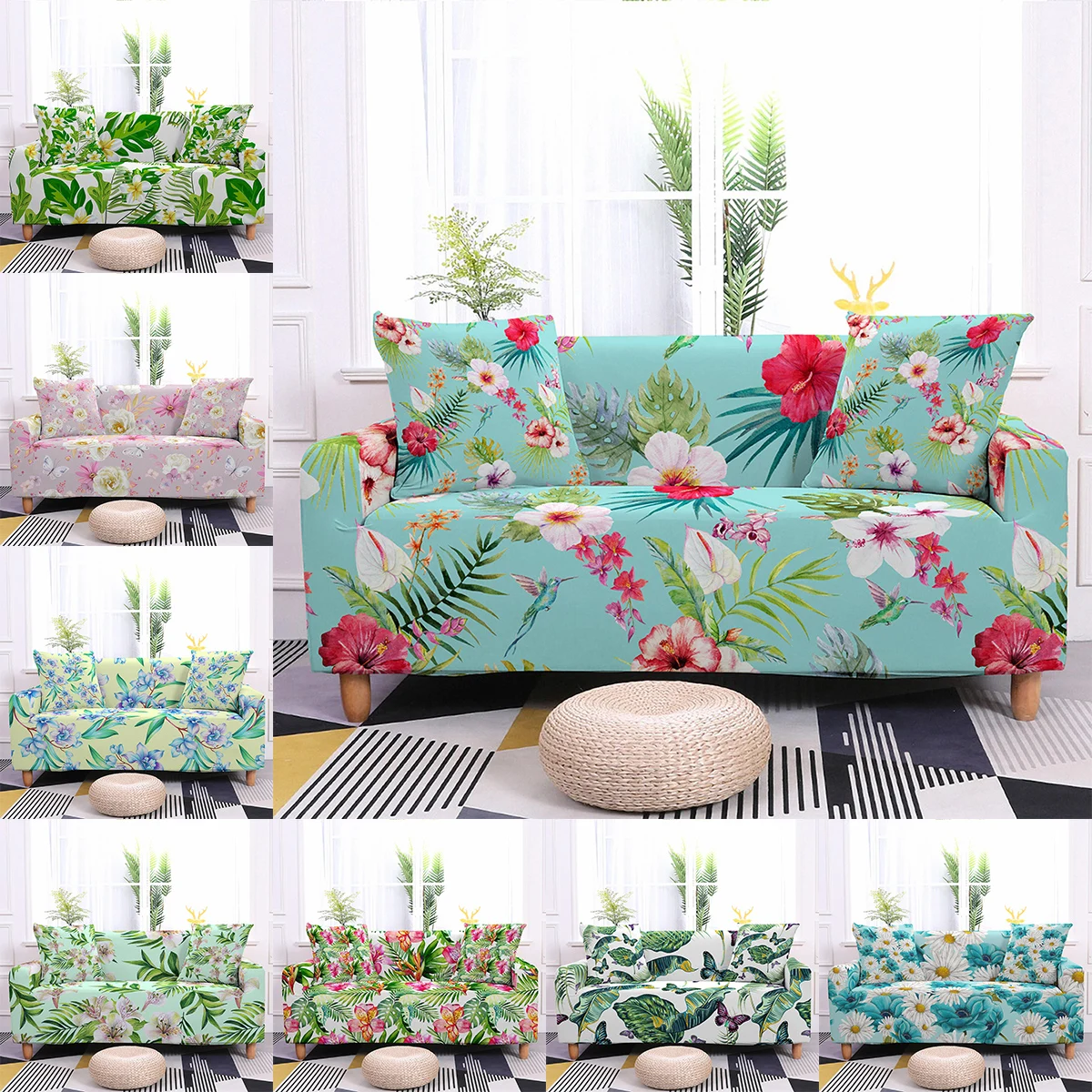 Tropical Leaves Printed Elastic Sofa Covers for Living Room Floral Couch Cover 1/2/3/4-seater Stretch L-shape Sofa Slipcovers
Tropical Leaves Printed Elastic Sofa Covers for Living Room Floral Couch Cover 1/2/3/4-seater Stretch L-shape Sofa Slipcovers