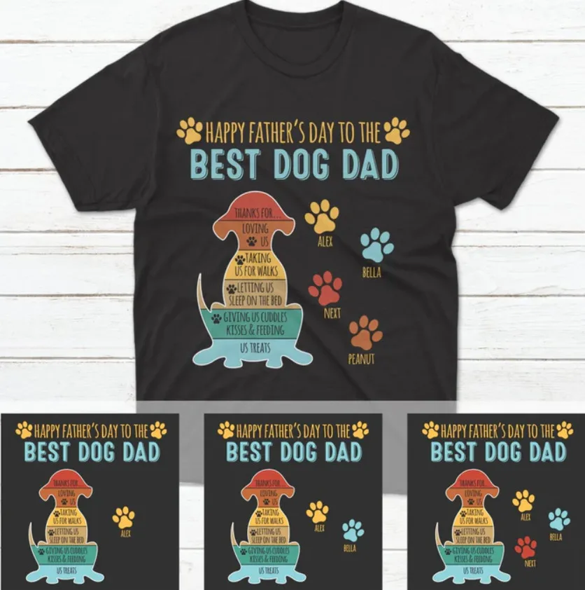 Персонализированная футболка с длинным или коротким рукавом надписью Happy Father'S