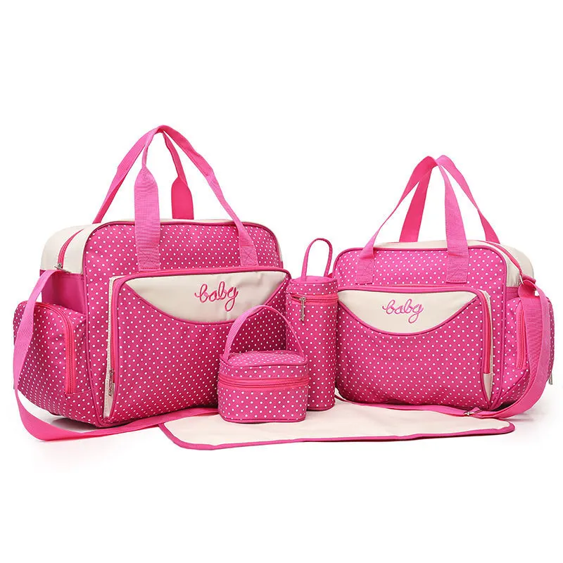 New Handbag Polka Dot fashion oblique span large-capacity mommy bag five-piece set out mother baby bag hand-held single-shoulder
New Handbag Polka Dot fashion oblique span large-capacity mommy bag five-piece set out mother baby bag hand-held single-shoulder