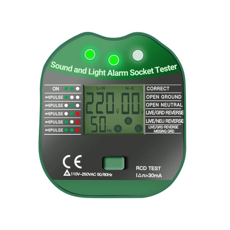 Professional Automatic Electric Socket Tester Outlet Tester Polarity Check Meter F1CD
Professional Automatic Electric Socket Tester Outlet Tester Polarity Check Meter F1CD