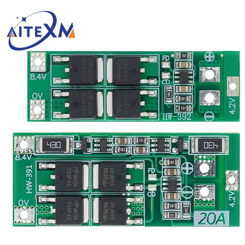 Плата BMS 2S 20A 7 4 В 8 в для защиты литиевых аккумуляторов