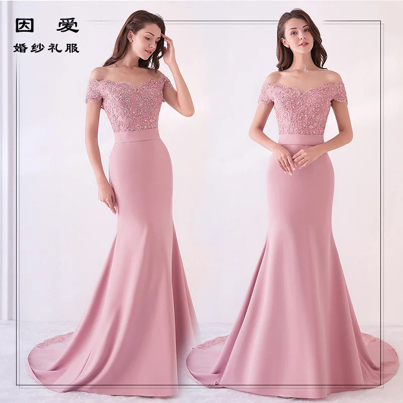 Temperament evening dress slim fitting banquet adult ceremony long tail dress temperament elegant dress
Temperament evening dress slim fitting banquet adult ceremony long tail dress temperament elegant dress