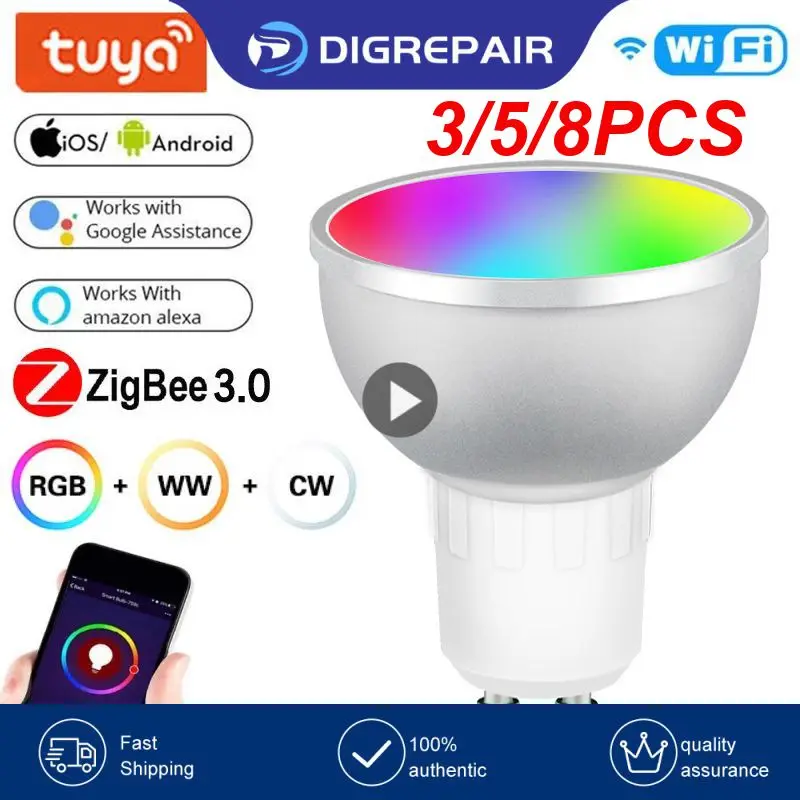 3/5/8PCS Wireless Smart Led Lamp Zigbee 3.0 Led Lamp Timer Rgbcw Smart Spotlight Work With Smart Life Alexa Home
3/5/8PCS Wireless Smart Led Lamp Zigbee 3.0 Led Lamp Timer Rgbcw Smart Spotlight Work With Smart Life Alexa Home