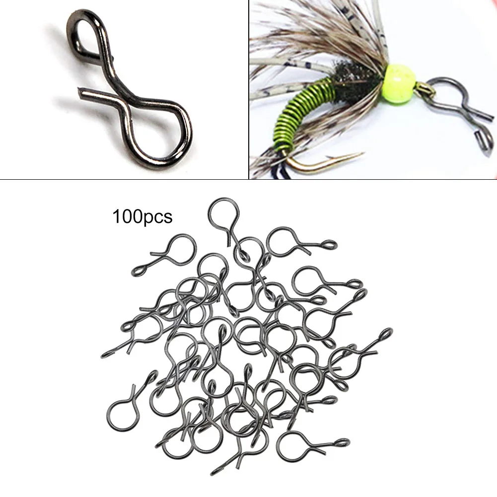 100pcs Fly Hook Swivel Snaps Quick Connector Clip Fly Hooks Lure Trout Sunfish Fish Tackle Fsihing Accessories Tools 8/9/11mm
100pcs Fly Hook Swivel Snaps Quick Connector Clip Fly Hooks Lure Trout Sunfish Fish Tackle Fsihing Accessories Tools 8/9/11mm