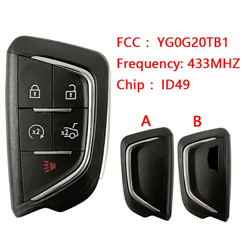 CN030009 для Cadillac 2020-2022 CT4-CT5 433MHZ 5 кнопок Smart Remote Key hitag pro 433Mhz FCC ID YG0G20TB1 P/N 13538860
CN030009 для Cadillac 2020-2022 CT4-CT5 433MHZ 5 кнопок Smart Remote Key hitag pro 433Mhz FCC ID YG0G20TB1 P/N 13538860