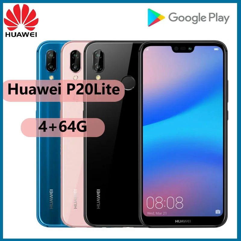 Смартфон Huawei P20 Lite Nova 3E глобальная прошивка экран 5 84 дюйма Android 8 0 4 Гб ОЗУ 64 ПЗУ |
