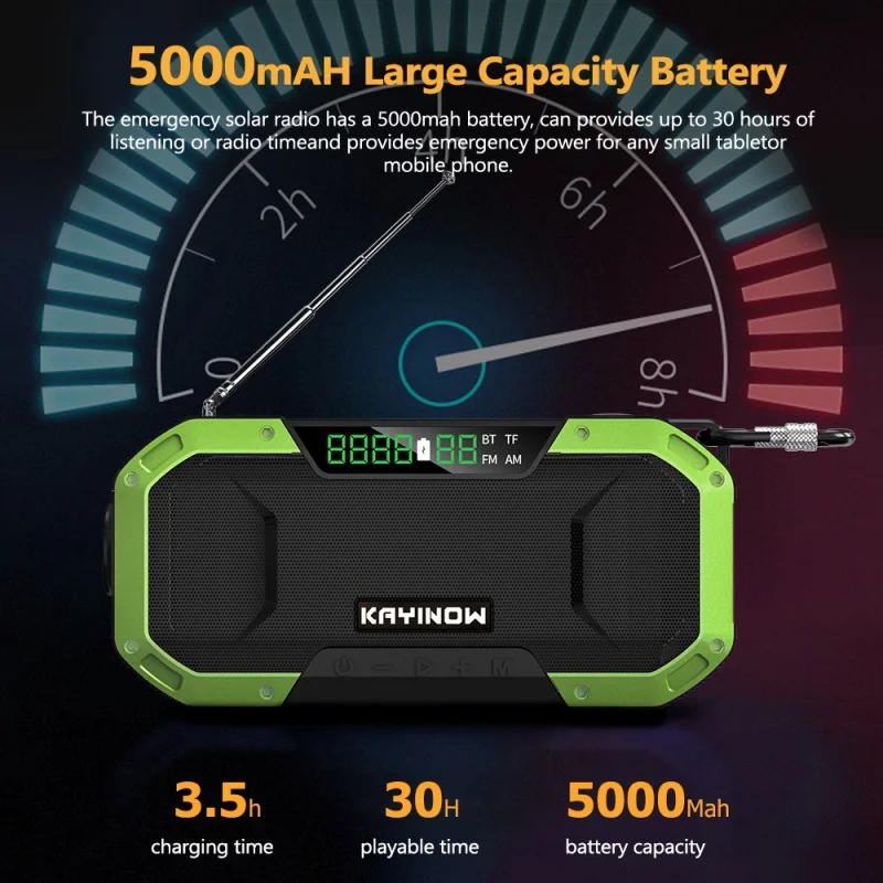 AWIND BT FM/AM Portable Radio 5000mah IPX6 Waterproof Hand Crank Solar Multifunction Emergency Bluetooth Speaker DF580 Support S
AWIND BT FM/AM Portable Radio 5000mah IPX6 Waterproof Hand Crank Solar Multifunction Emergency Bluetooth Speaker DF580 Support S