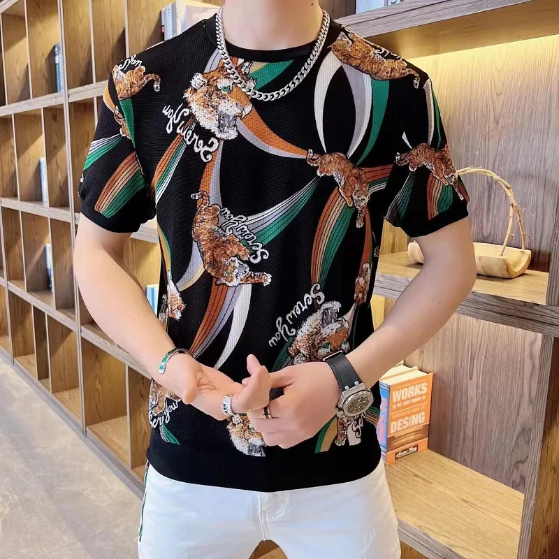 2022 Summer Vintage Tiger Print T Shirt Men Short Sleeve Casual T-Shirt Ice Silk Hollow Round Neck Tee Tops Streetwear Clothes
2022 Summer Vintage Tiger Print T Shirt Men Short Sleeve Casual T-Shirt Ice Silk Hollow Round Neck Tee Tops Streetwear Clothes
