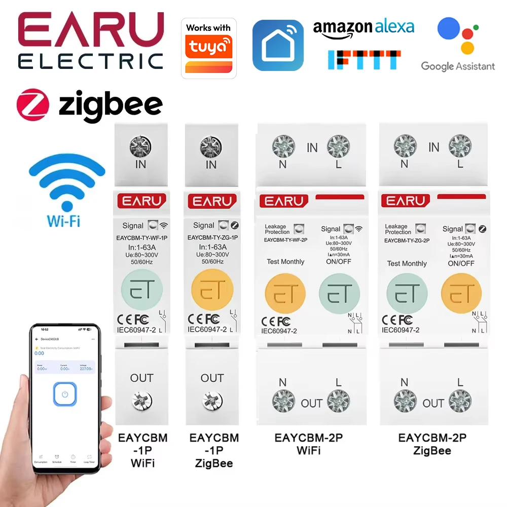 EARUELECTRIC EAYCBM-T-1P/2P Умный автоматический выключатель
EARUELECTRIC EAYCBM-T-1P/2P Умный автоматический выключатель