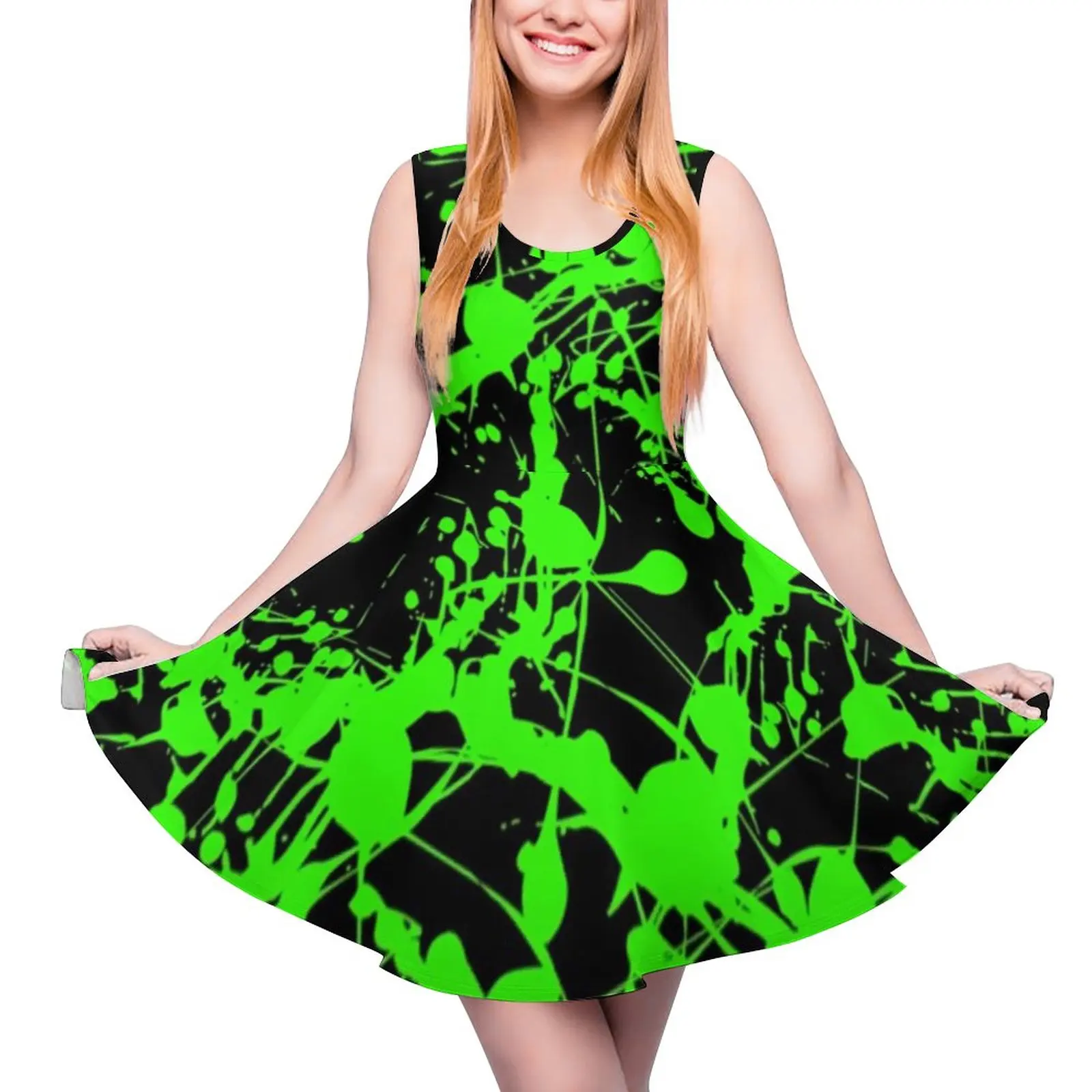 Green Splash Dress Sleeveless Abstract Print Casual Dresses Spring Female Oversized Night Club Custom Skate Dress
Green Splash Dress Sleeveless Abstract Print Casual Dresses Spring Female Oversized Night Club Custom Skate Dress
