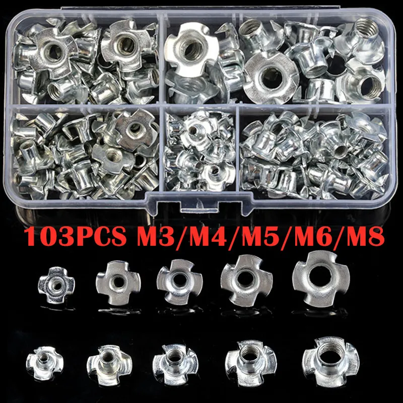 245pcs M3/M4/M5/M6/M8 Four Pronged Claws Speaker Nut Blind Inserts Nut T-Nut for Wood Furniture Zinc Plated Silver Color Insert
245pcs M3/M4/M5/M6/M8 Four Pronged Claws Speaker Nut Blind Inserts Nut T-Nut for Wood Furniture Zinc Plated Silver Color Insert