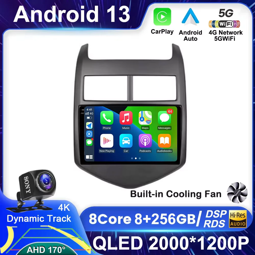 Android 13 для Chevrolet Aveo 2 Sonic T300 2011-2015 Автомобильный радиоприемник Мультимедийный плеер