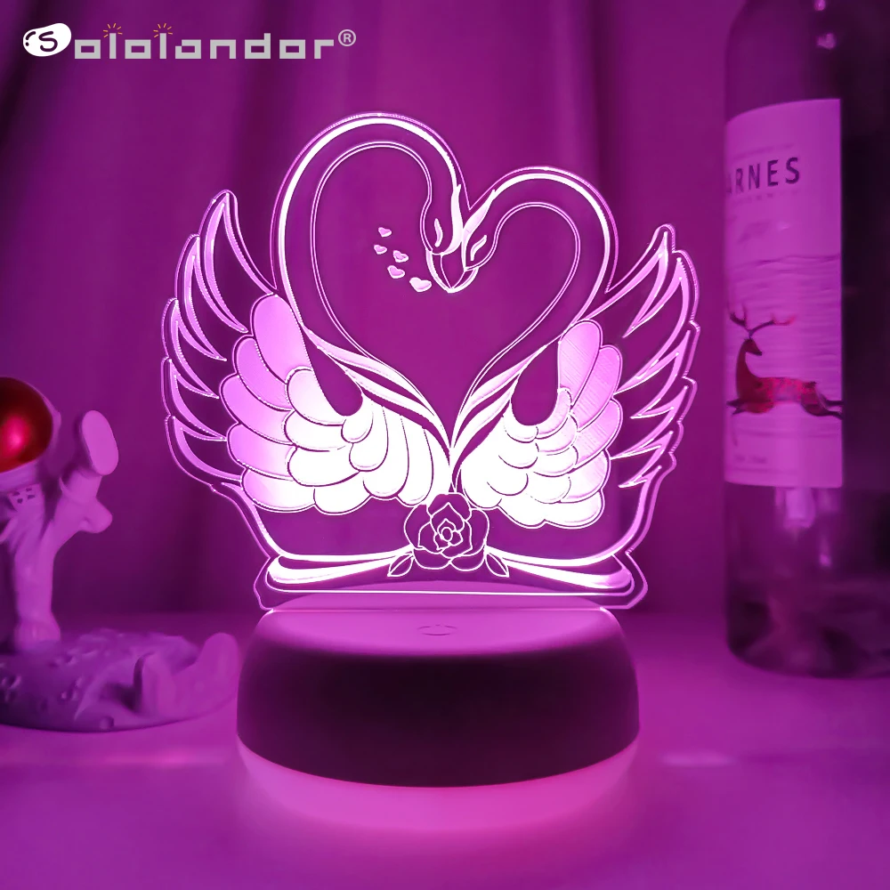Swan 3D Night Light Heart LED Touch Switch Colorful Table Lamp Desktop Decoration Bedroom Atmosphere Light Bedside Lantern Gift
Swan 3D Night Light Heart LED Touch Switch Colorful Table Lamp Desktop Decoration Bedroom Atmosphere Light Bedside Lantern Gift