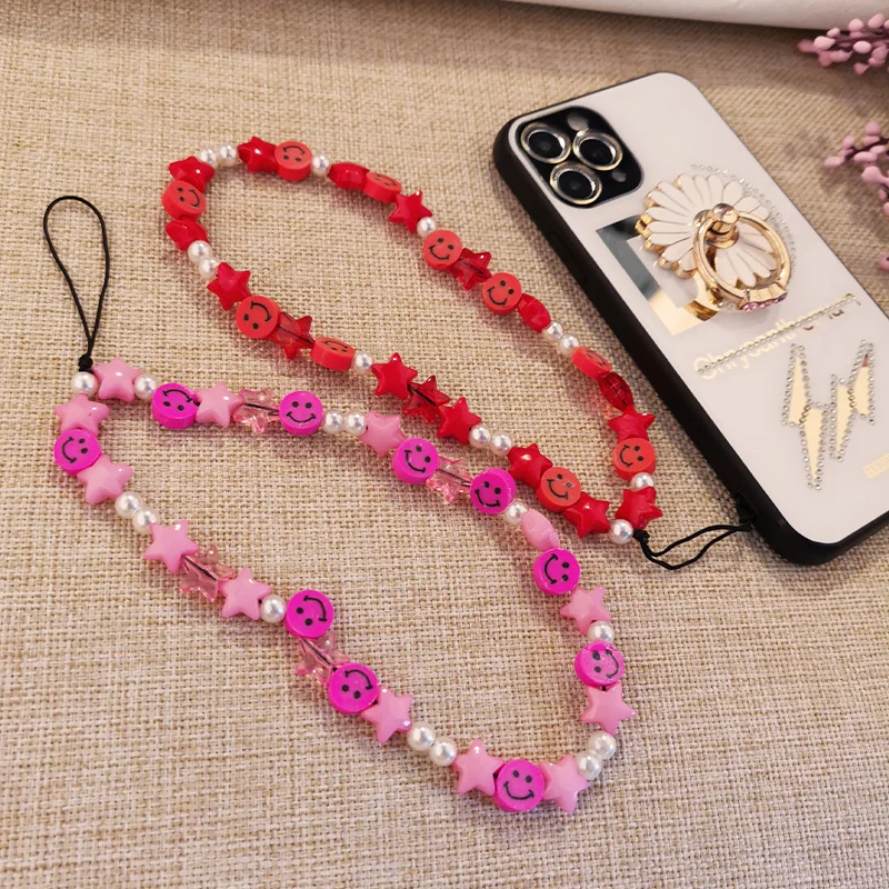 Face Net Celebrity Women's Pendant Universal Anti-lost Sling Lanyard Mobile Phone Lanyard Short Hand-woven Beaded Star Smiley
Face Net Celebrity Women's Pendant Universal Anti-lost Sling Lanyard Mobile Phone Lanyard Short Hand-woven Beaded Star Smiley