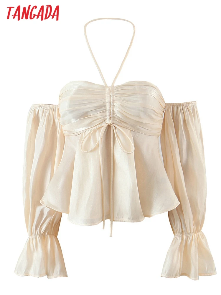 Tangada Women Sexy Off Shoulder Halter Blouse Ruffles Long Sleeve Shirts Female Chic Tops 1J49
Tangada Women Sexy Off Shoulder Halter Blouse Ruffles Long Sleeve Shirts Female Chic Tops 1J49
