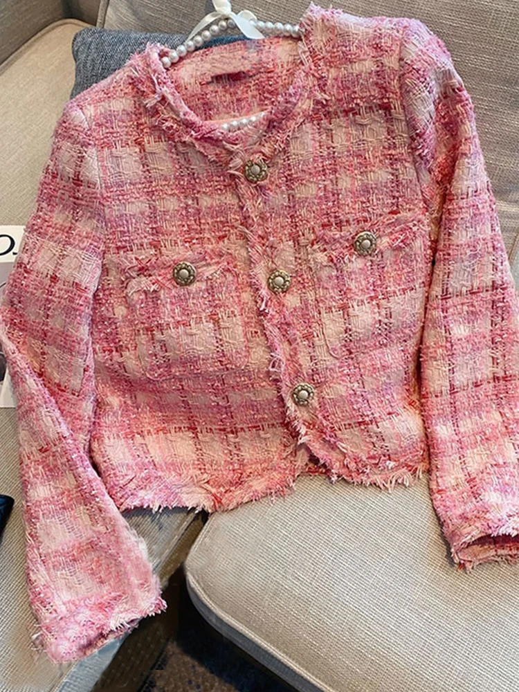 Женское твидовое короткое пальто, розовая приталенная клетчатая куртка в Корейском стиле с длинными рукавами, Офисная куртка для осени и зи...
Женское твидовое короткое пальто, розовая приталенная клетчатая куртка в Корейском стиле с длинными рукавами, Офисная куртка для осени и зи...