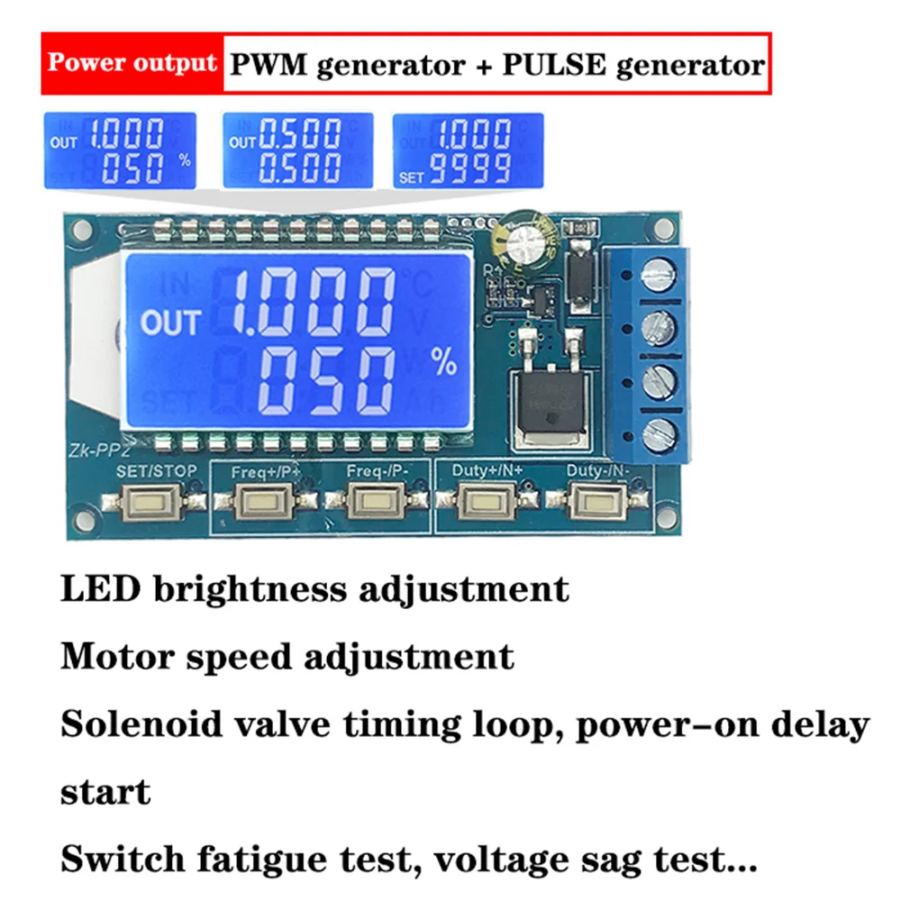 ZK-PP2K PWM Signal Generator Dimmer Motor Speed Module Controller Regulator Driver Adjustable Dimming Pulse Frequency Duty Cycle
ZK-PP2K PWM Signal Generator Dimmer Motor Speed Module Controller Regulator Driver Adjustable Dimming Pulse Frequency Duty Cycle