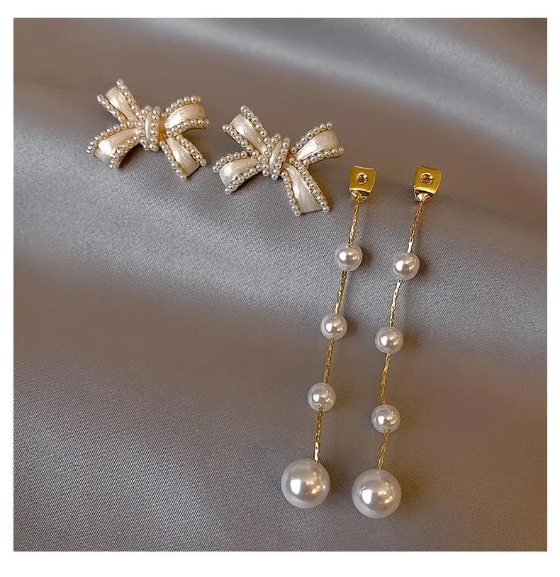 Coconal Elegant Bow Pearl Tassel Long Earrings Party Girls' Luxury Jewelry Korean Fashion Accessories Drop Earrings For Woman
Coconal Elegant Bow Pearl Tassel Long Earrings Party Girls' Luxury Jewelry Korean Fashion Accessories Drop Earrings For Woman