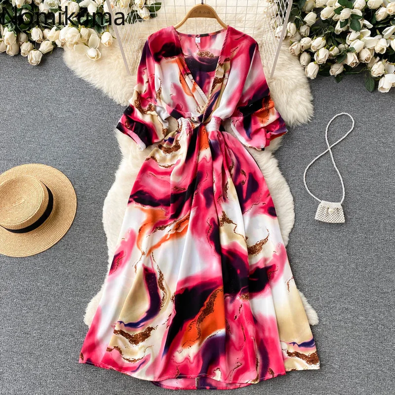 Nomikuma Vestidos De Verano Mujer 2022 French Style Puff Sleeve Slim Waist Tunic Vestido Feminino Retro Elegant Dress for Women
Nomikuma Vestidos De Verano Mujer 2022 French Style Puff Sleeve Slim Waist Tunic Vestido Feminino Retro Elegant Dress for Women