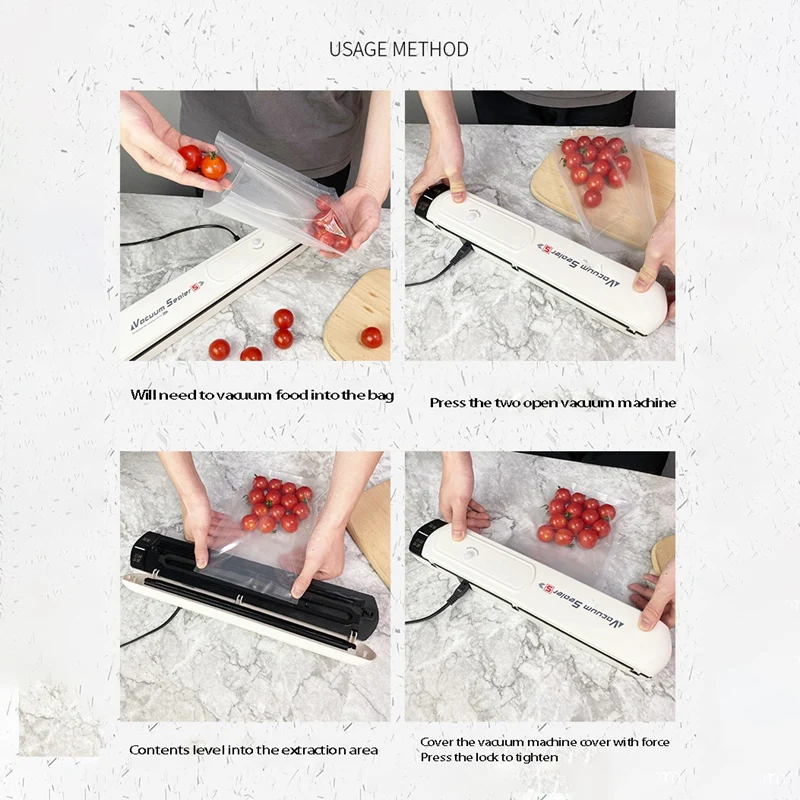 US Plug Vacuum Sealer Automatic Food Sealer Machine For Dry And Moist Food Storage Preservation With 10 Pcs Seal Bags
US Plug Vacuum Sealer Automatic Food Sealer Machine For Dry And Moist Food Storage Preservation With 10 Pcs Seal Bags