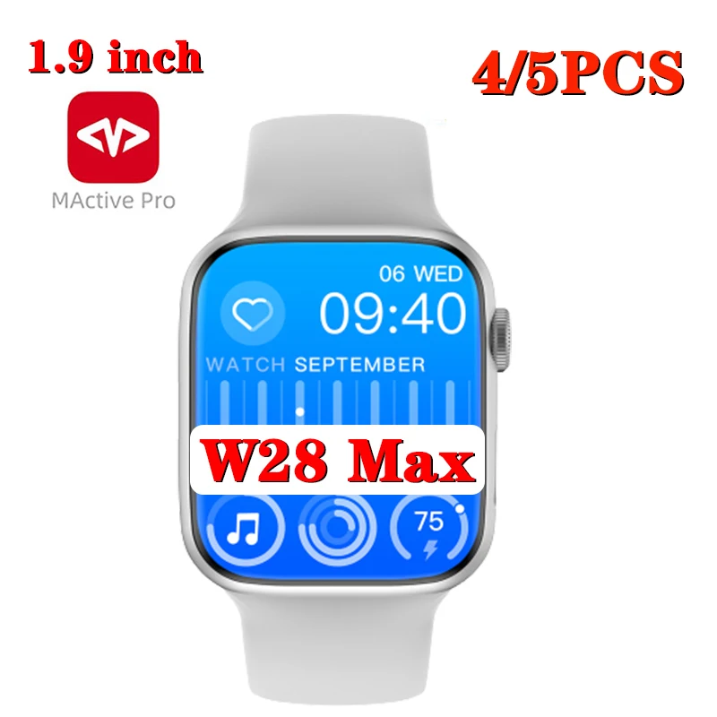 4/5PCS W28 Max Smart Watch Wholesale 1.9 Inch Dail Call NFC Men Women Calculators Push Message Heart Rate Series 8 Smart watch
4/5PCS W28 Max Smart Watch Wholesale 1.9 Inch Dail Call NFC Men Women Calculators Push Message Heart Rate Series 8 Smart watch