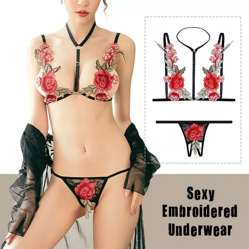 Women Lingerie bandage underwear flower Lace Rose bra panties embroidery Hollow Slim See Through Summer Sexy pajamas
Women Lingerie bandage underwear flower Lace Rose bra panties embroidery Hollow Slim See Through Summer Sexy pajamas