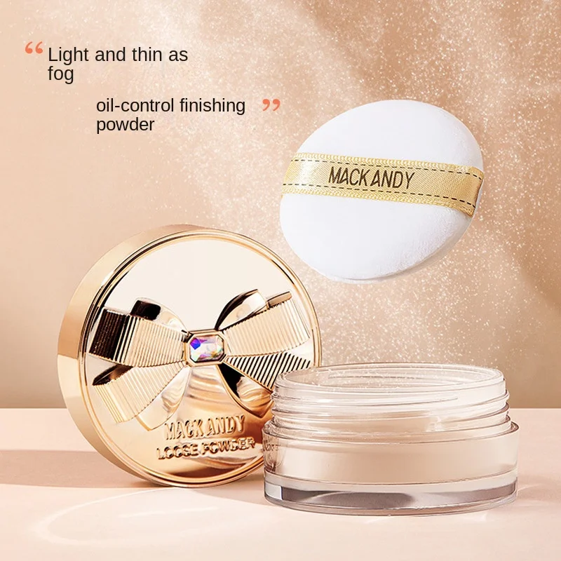 

MACK ANDY Silky Air Makeup Face Powder Concealer Oil Control Waterproof and Sweat Resistant Loose Setting Powder Cosmetics Woman