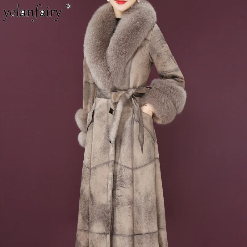 Coat Fur Fashion Real High Quality Fur In One Coats Fox Collar Fur Coat Fashion Korean OverCoat Women Clothing Jacket Women Zm
Coat Fur Fashion Real High Quality Fur In One Coats Fox Collar Fur Coat Fashion Korean OverCoat Women Clothing Jacket Women Zm