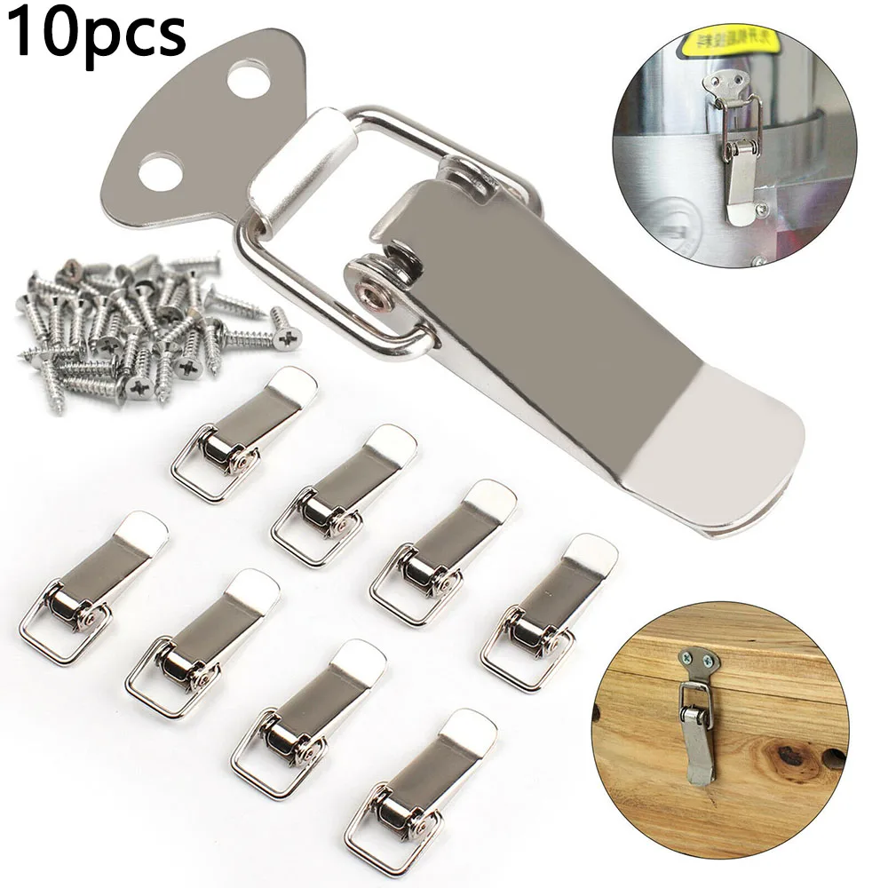10pcs Duck-mouth Buckle Hook Hasp Stainless Steel Spring Latch Toggle Clasp Clamp Clip Silver Lock Latch Catch Clasp
10pcs Duck-mouth Buckle Hook Hasp Stainless Steel Spring Latch Toggle Clasp Clamp Clip Silver Lock Latch Catch Clasp