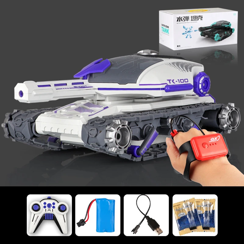 

2.4G RC Car Toy Track Water Bomb Armored Tank Shooting Competitive Gesture Controlled Vehicle Remote Control Drift Car Kids Toys