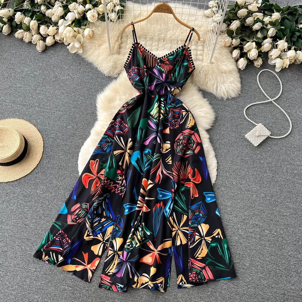 Merchall 2022 Summer Runway Bohemain Beach Spaghetti Strap Dress Women's V-Neck Tassel Floral Print Split Long Dress M1889
Merchall 2022 Summer Runway Bohemain Beach Spaghetti Strap Dress Women's V-Neck Tassel Floral Print Split Long Dress M1889