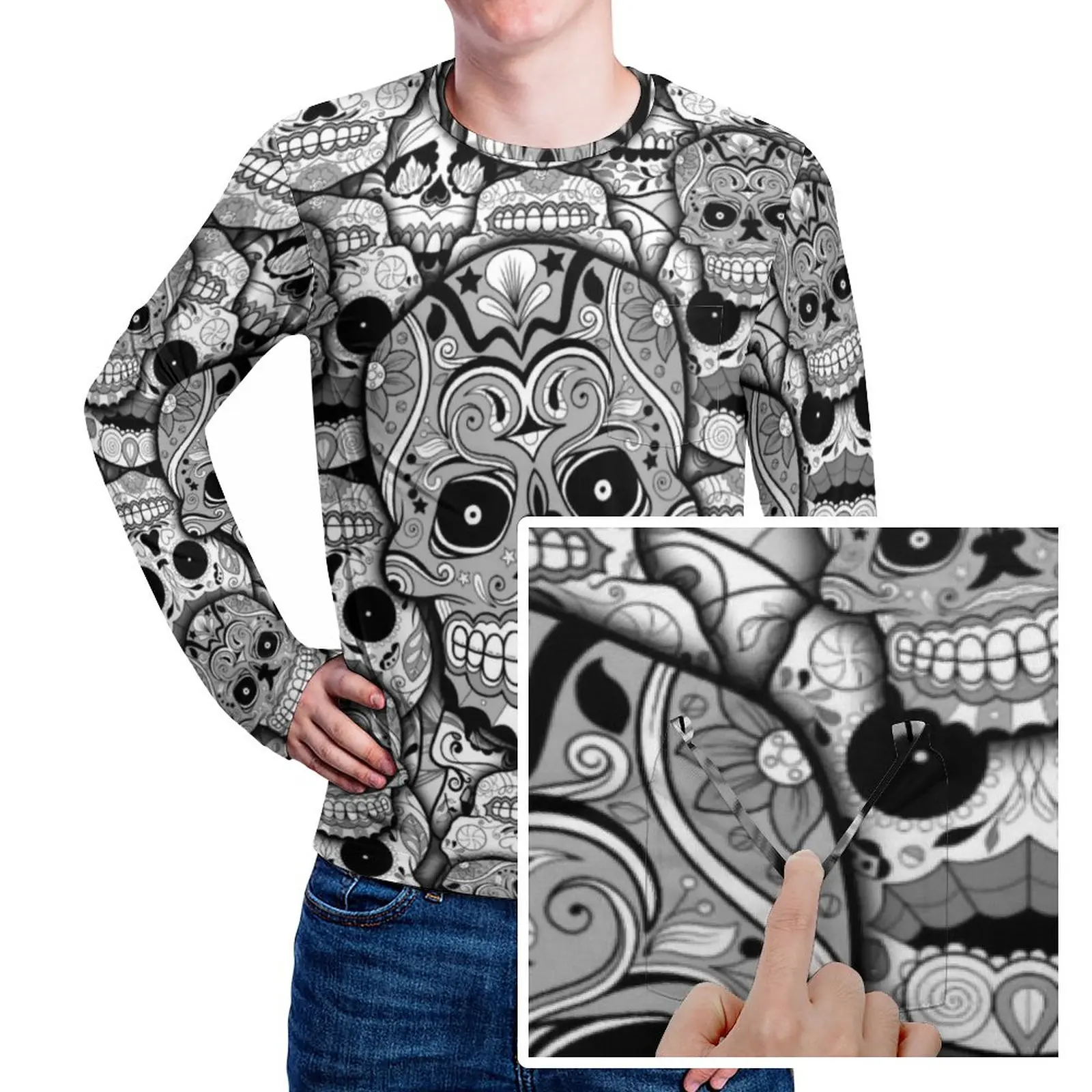 Футболка мужская черно-белая с карманом и графическим принтом
Футболка мужская черно-белая с карманом и графическим принтом