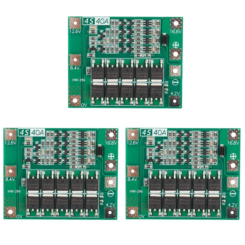 3X 4S 40A Li-Ion Lithium Battery 18650 Charger Pcb Bms Protection Board For Drill Motor 14.8V 16.8V Lipo Cell Module
3X 4S 40A Li-Ion Lithium Battery 18650 Charger Pcb Bms Protection Board For Drill Motor 14.8V 16.8V Lipo Cell Module