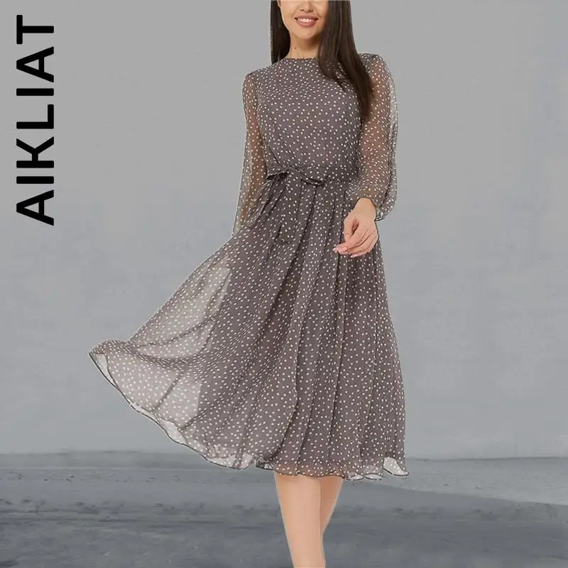 Aikliat New Women Dress O Neck Chiffon A Line Women Casual Sundress Basic Streetwear Soft Leisure Clothing Vestidos Female
Aikliat New Women Dress O Neck Chiffon A Line Women Casual Sundress Basic Streetwear Soft Leisure Clothing Vestidos Female