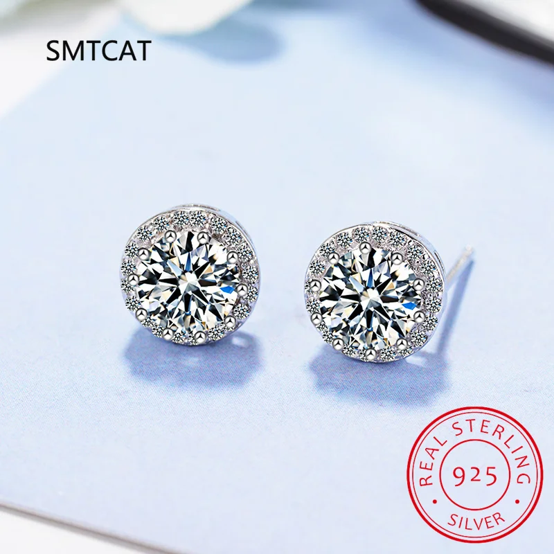 Real 925 Sterling Silver Luxury Simple Cubic Zirconia Stud Earrings for Women Round CZ Wedding Statement Jewelry Gifts
Real 925 Sterling Silver Luxury Simple Cubic Zirconia Stud Earrings for Women Round CZ Wedding Statement Jewelry Gifts