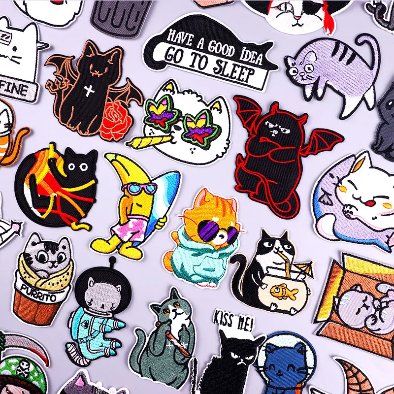 Cartoon Cat Embroidered Patches For Clothes Stickers Cute Badges Iron On Patches For Clothing Fusible Patch Hook Loop Applique
Cartoon Cat Embroidered Patches For Clothes Stickers Cute Badges Iron On Patches For Clothing Fusible Patch Hook Loop Applique