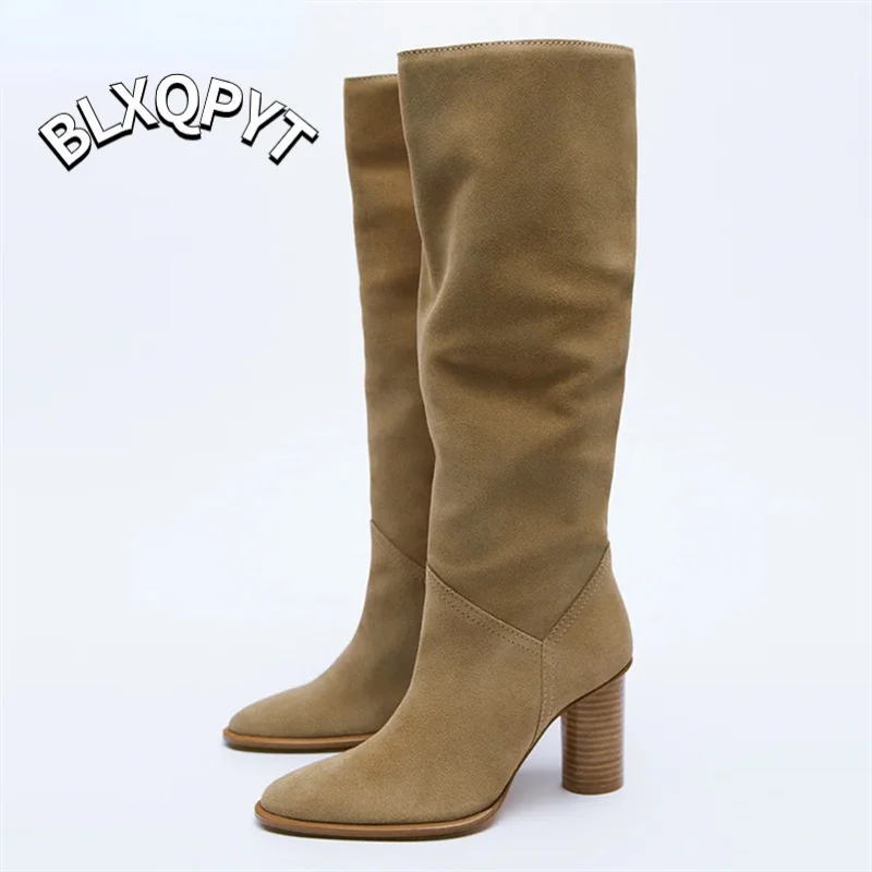 Женские замшевые сапоги ZA, роскошные сапоги до колена из коровьей кожи на высоком каблуке, вечерняя Классическая вечерние для зимы, 2021
Женские замшевые сапоги ZA, роскошные сапоги до колена из коровьей кожи на высоком каблуке, вечерняя Классическая вечерние для зимы, 2021