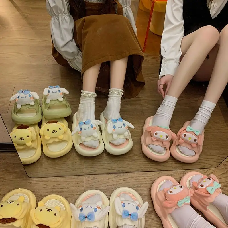 Kawaii Sanrio My Melody Cinnamoroll Pom Pom Purin Cartoon Silicone Home Slippers Cute Girls Ins Soft Thick Bottom Slippers
Kawaii Sanrio My Melody Cinnamoroll Pom Pom Purin Cartoon Silicone Home Slippers Cute Girls Ins Soft Thick Bottom Slippers