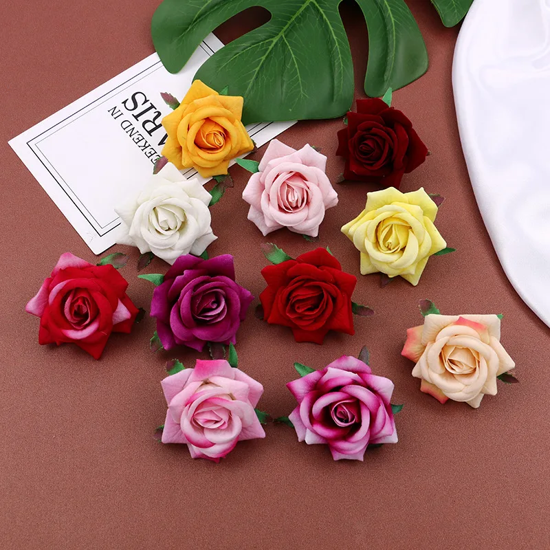 100pcs Flocking Silk Rose With Green Leaf 5.5cm Mini Artificial Flower head Wedding Valentine's Day DIY Bouquet Gift Wholesale
100pcs Flocking Silk Rose With Green Leaf 5.5cm Mini Artificial Flower head Wedding Valentine's Day DIY Bouquet Gift Wholesale