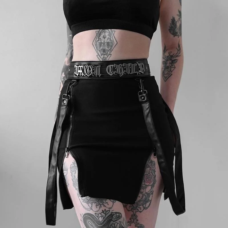 Fashion New Designed Fashion Women Goth Skirt Solid Color High Waist Split Zipper Patchwork Gothic Style Sexy Ladies Fall Skirt
Fashion New Designed Fashion Women Goth Skirt Solid Color High Waist Split Zipper Patchwork Gothic Style Sexy Ladies Fall Skirt
