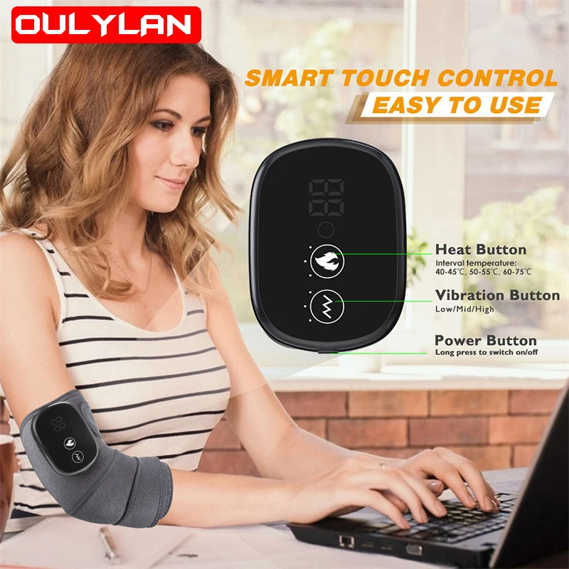 Термомассажер для колена Oulylan, электрический беспроводной массажер для снятия боли в суставах ног, коленях, с вибрацией и подогревом