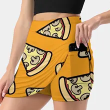 Mushroom Pizza Pattern Skirts Woman Fashion 2022 Pant Skirt Mini Skirts Office Short Skirt Pizza Slice Mushroom Cheese Crust