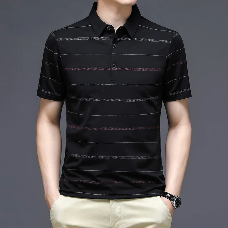 Summer Men's Short Sleeve T-Shirt Men's Fashion Striped Men's Half Sleeve Men's Short Sleeve Lapel Polo Shirt
Summer Men's Short Sleeve T-Shirt Men's Fashion Striped Men's Half Sleeve Men's Short Sleeve Lapel Polo Shirt