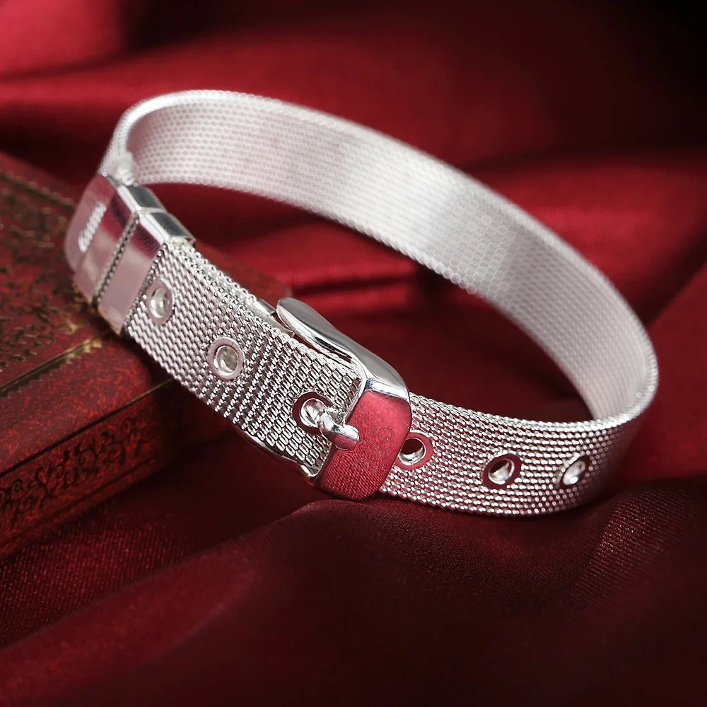 925 Sterling Silver Bracelets Creativity Strap Chain for Women Elegant Wedding Party Wild Christmas Gifts Fashion Jewelry
925 Sterling Silver Bracelets Creativity Strap Chain for Women Elegant Wedding Party Wild Christmas Gifts Fashion Jewelry