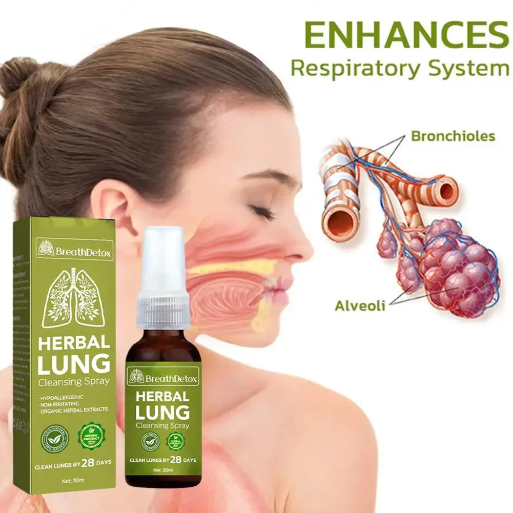 30ml For BreathDetox Herbal Lung Cleansing Spray Anti Snoring Congestion Relieves Solution Clear Dry Throat Breath Spray
30ml For BreathDetox Herbal Lung Cleansing Spray Anti Snoring Congestion Relieves Solution Clear Dry Throat Breath Spray